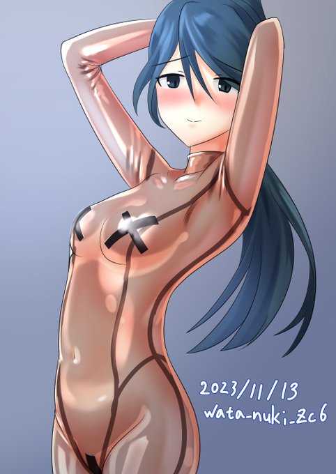 #艦これ版深夜の真剣お絵描き60分一本勝負 #艦これ版真剣お絵描き60分一本勝負_20231113 #鳳翔   鳳翔半透明ラバースーツmode