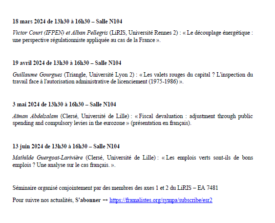 Leo__charles's tweet photo. La saison 2023-2024 de notre séminaire Économie et Société de Rennes 2 (ESR²) est ouverte !

Nous sommes https://t.co/EJfcRSjzRG d'accueillir autant de https://t.co/E8XaNRSvO8 sur des sujets variés !

@UnivRennes_2 #LiRIS https://t.co/WAMS2jlSvw
