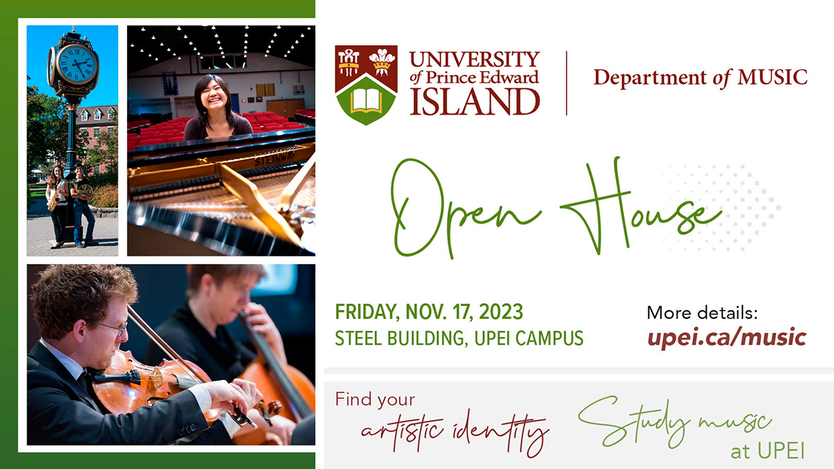 UPEImusic's tweet photo. Interested in studying Music at @UPEI? Spend a day with us and see what the UPEI Music experience is all about! Attend our classes and catch a student recital. Ask about a free 30-minute private lesson!
For more details:
https://t.co/UGbQfnZD9E
@ArtsUPEI https://t.co/bn5Sf1xK9b