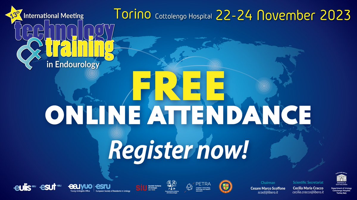 T&T2023 Free On line registration here: registration.symposiacongressi.com/Login.asp?IDco…