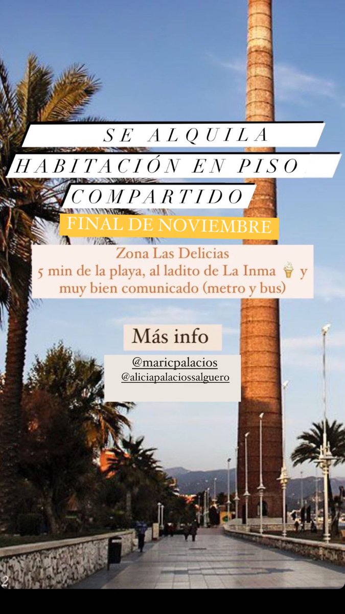 Habitación libre en piso compartido desde final de Noviembre en Las Delicias, Málaga. Compartid please 🙏🏽 #Alquiler #Malaga #Pisocompartido