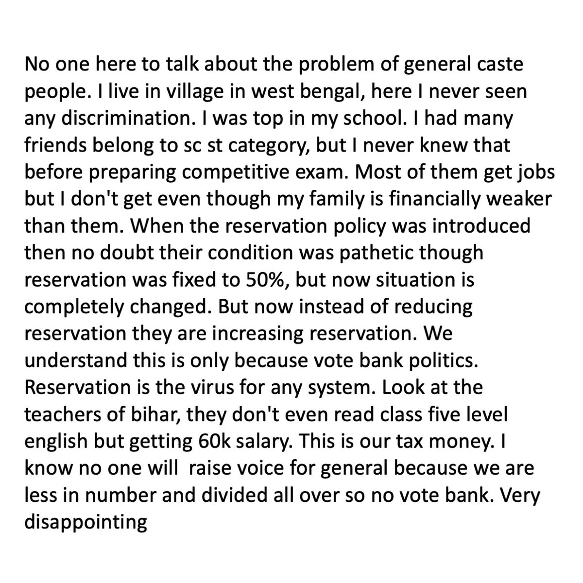 gbfacts2020's tweet photo. @ShubhamShuklaMP #stopreservationpolitics #reservation https://t.co/tuU1LiKlTm