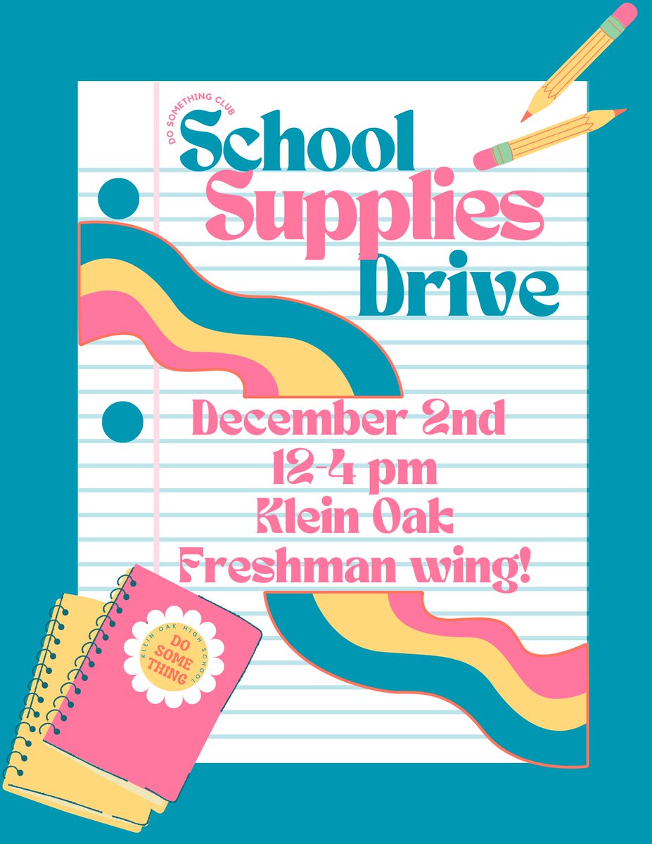 Hey Panthers! Spread the word! The Do Something Club is hosting a School Supplies Drive on December 2nd! This is open to any students or community members!