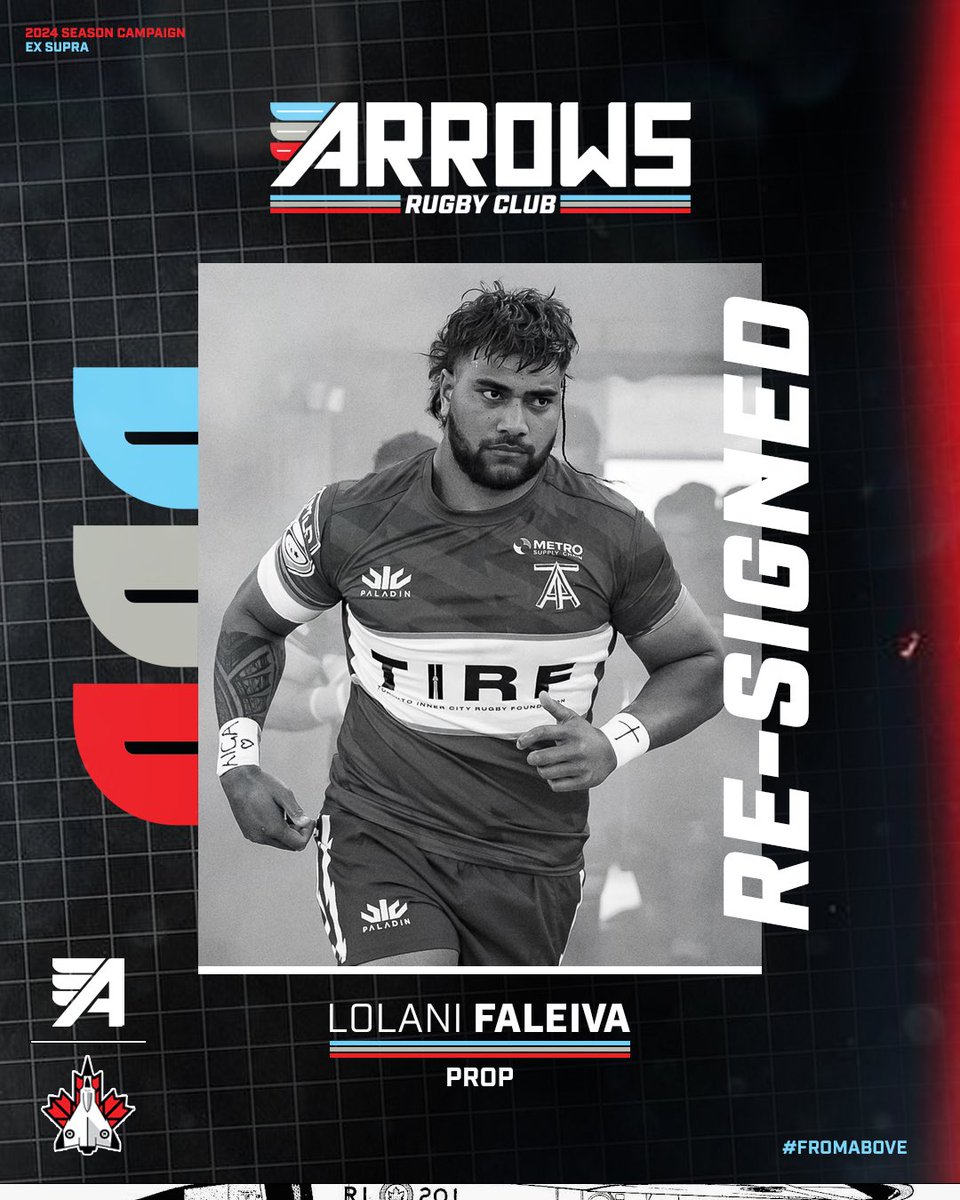 He‘s Back. Lolani Faleiva returns for the Arrows 2024 campaign. #FROMABOVE | #EXSUPRA
