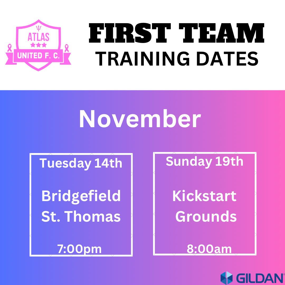 On Tuesday, our mens and womens team will train together, while on Thursday, the mens team will train alone and Sunday the womens team's will train alone.

November training sessions are open for the public. See you there 👀🤞🏾

#ALLin❤️🖤 #EmpowHER🌷🩷