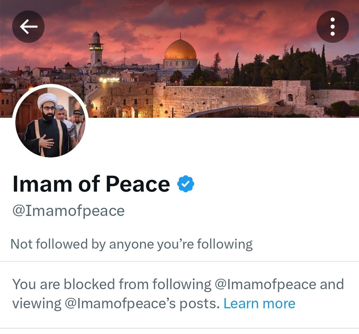 Blocked by two 'Muslim' Israeli govt puppets. Both are well known for sharing Disinformation on Gaza.