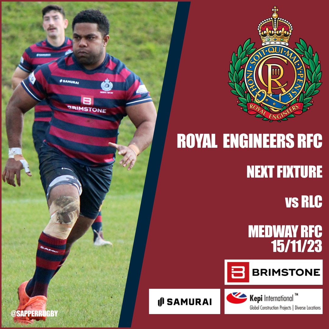 sapperrugby (@sapperrugby) on Twitter photo The Sappers are back in action in round 3 of the <a href="/armyrugbyunion/">Army Rugby Union</a> Corps Competition this Wednesday, hosting <a href="/RLCRugbyUnion/">RLC Rugby Union</a> at <a href="/MedwayRFC/">Medway RFC</a> - KO 1400. #sappers #sapperfamily The Sappers are back in action in round 3 of the <a href="/armyrugbyunion/">Army Rugby Union</a> Corps Competition this Wednesday, hosting <a href="/RLCRugbyUnion/">RLC Rugby Union</a> at <a href="/MedwayRFC/">Medway RFC</a> - KO 1400. #sappers #sapperfamily