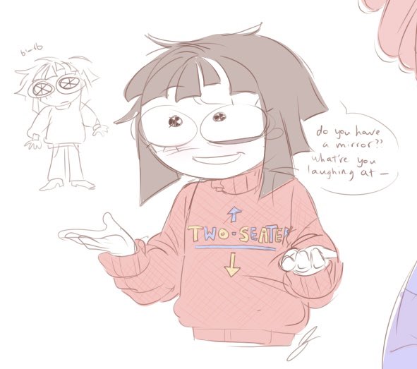 deltautism's tweet photo. sweater shenanigans #tadc #theamazingdigitalcircus #buttonblossom https://t.co/eFxSpNgHEK