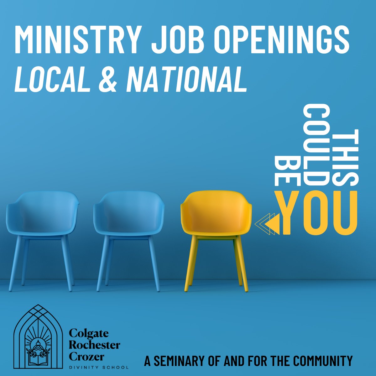 CRCDS has received several new ministry job opportunities from churches and organizations both locally and nationally.

Check out all current postings on our website at: crcds.edu/jobs

#CRCDSCares #peaceservicejustice #employmentopportunities #jobsearching #HiringNow