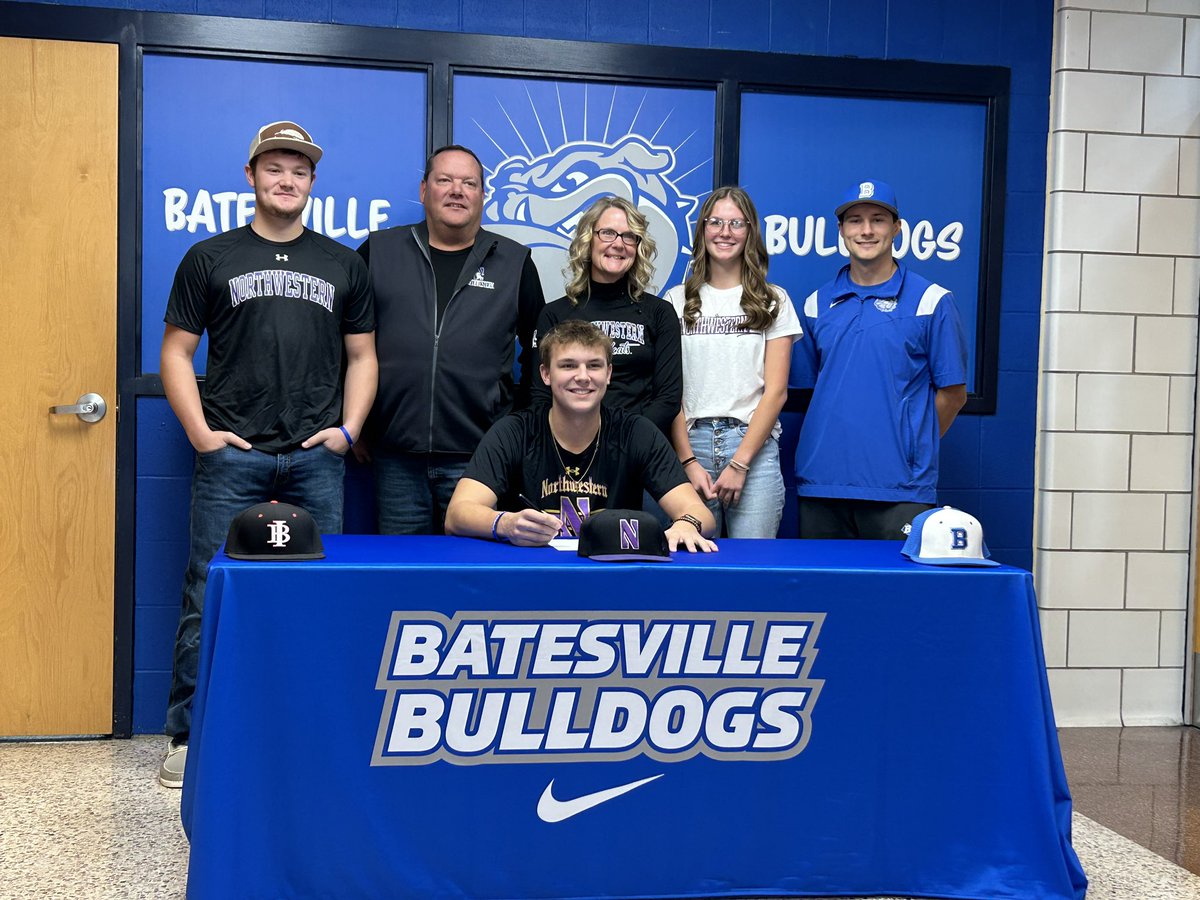 BatesvilleBB's tweet photo. Congratulations to @JackGrunk_21 who officially signed today to play baseball at Northwestern University @NUCatsBaseball ! We are very proud of Jack and his accomplishments at Batesville, go Cats! https://t.co/rRCEb88eQU