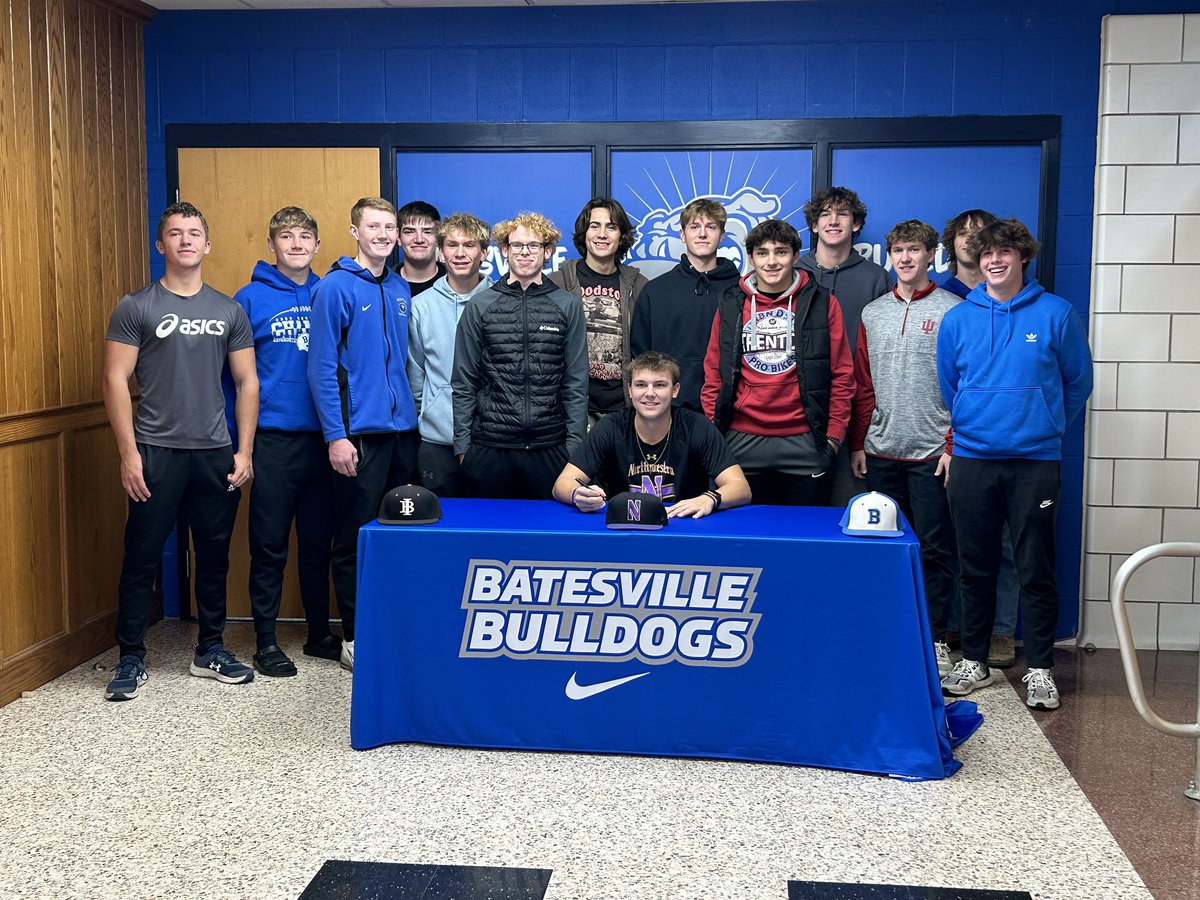 BatesvilleBB's tweet photo. Congratulations to @JackGrunk_21 who officially signed today to play baseball at Northwestern University @NUCatsBaseball ! We are very proud of Jack and his accomplishments at Batesville, go Cats! https://t.co/rRCEb88eQU