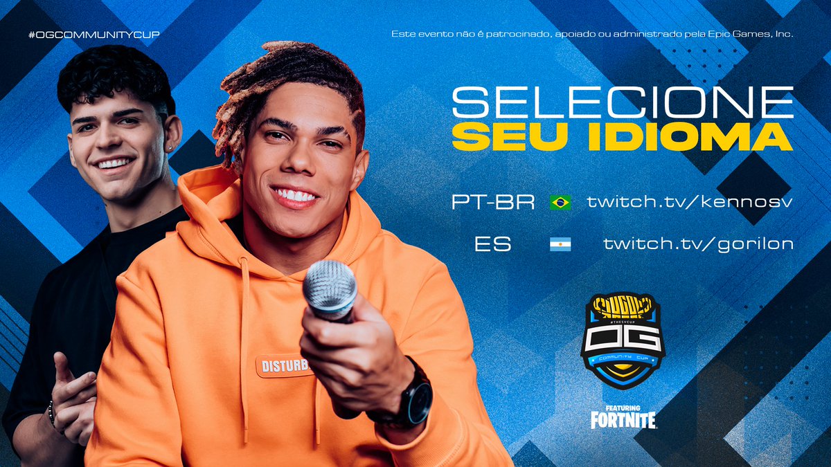 TheSVCup's tweet image. Claro que um grande campeonato, contará com grandes transmissões! #OGCommunityCup 

🇧🇷 - O @Kennosv ficará responsável pela emoção na live em Português Brasil.

🇦🇷 - @gorilonfn será la voz que sumará en toda Latinoamérica con la transmisión en español!

14/11 às 19h na twitch!