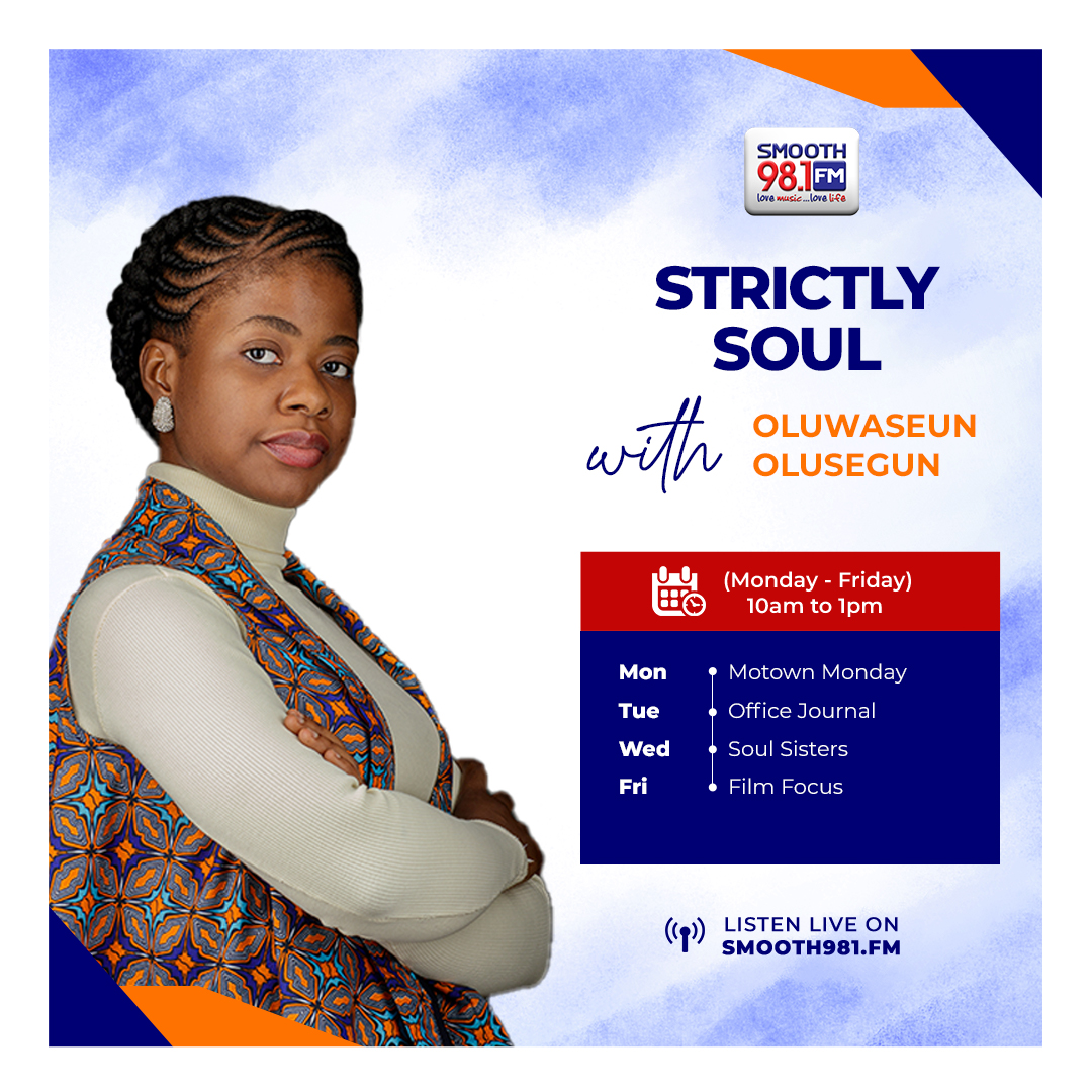 #NowLive till 1pm

#StrictlySoul981 with @Oluwaseun_ro
Soul music to keep you going.

At 11am, it is either:
#MotownMondays981,
#OfficeJournal981,
#SoulSisters981,
#Talkpolitics981
or #FilmFocus981
Listen live: smooth981.fm

❤️💙🤍

#Smooth981 #NowOnAir #Radio