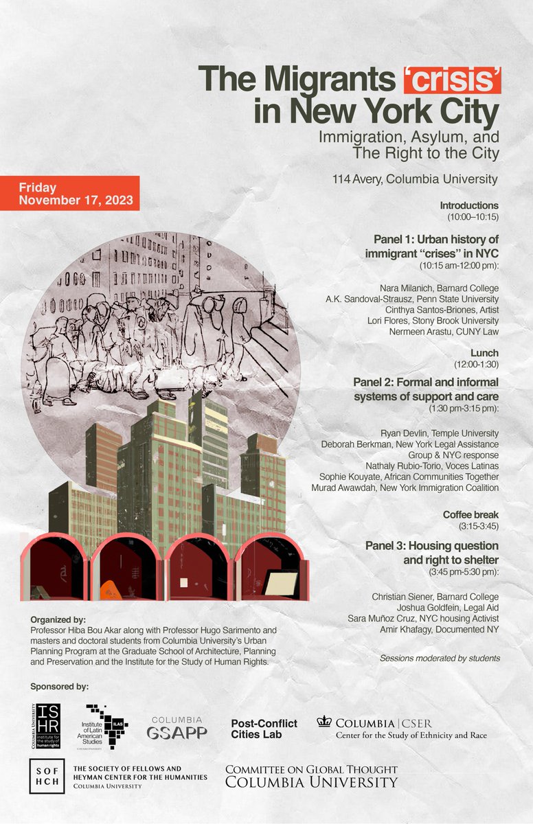 ILAS | Columbia University (@ilascolumbia) on Twitter photo 🗓️ This Friday!
📍<a href="/ColumbiaGSAPP/">Columbia GSAPP</a>
🔗 arch.columbia.edu/events/3286-th…
Join our colleagues at GSAPP for a conference on the impact of the increased numbers of migrants coming in from Latin American routes in NYC. 🗓️ This Friday!
📍<a href="/ColumbiaGSAPP/">Columbia GSAPP</a>
🔗 arch.columbia.edu/events/3286-th…
Join our colleagues at GSAPP for a conference on the impact of the increased numbers of migrants coming in from Latin American routes in NYC.