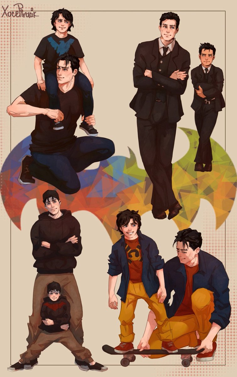 XocePivacik's tweet photo. парные наряды
#Batman #BruceWayne #DickGrayson #JasonTodd #TimothyDrake #DamianWayne https://t.co/rgpUw6TCsm