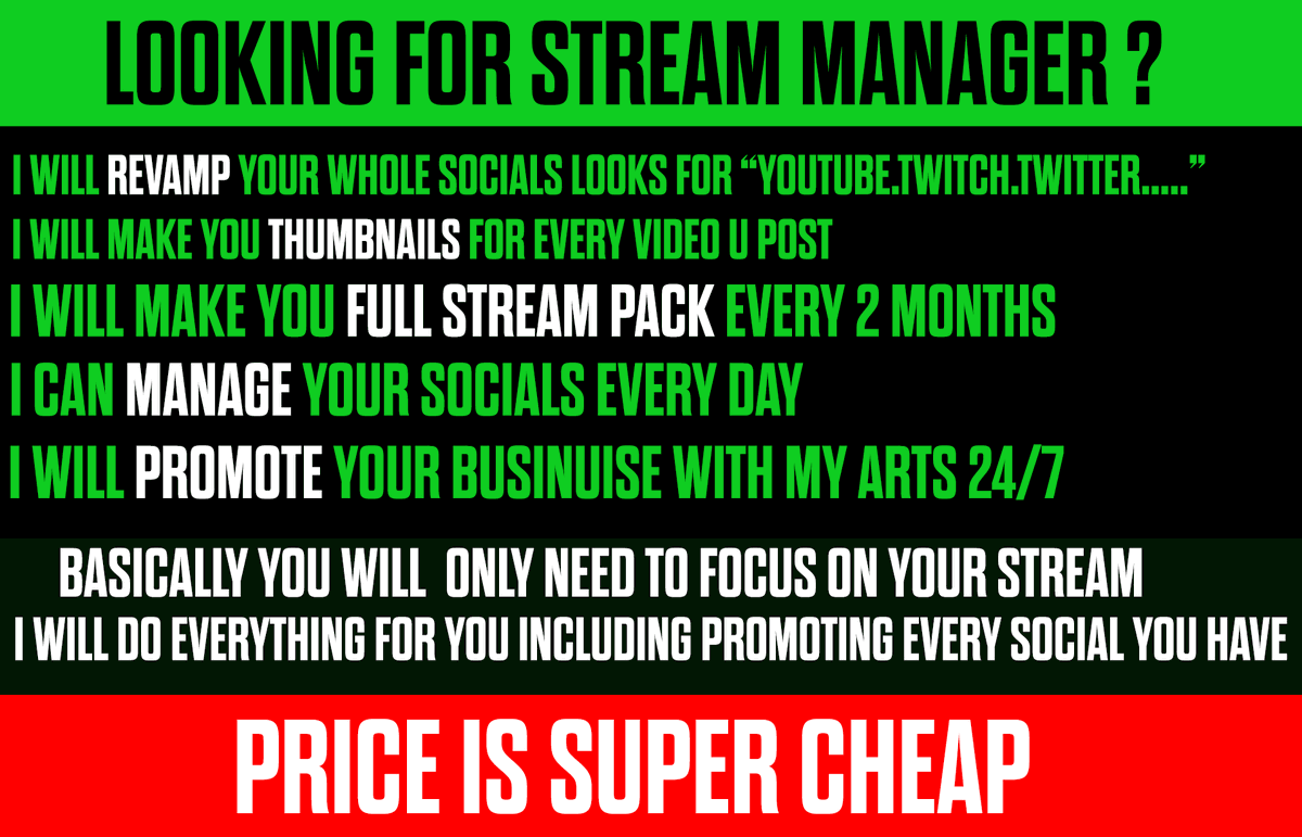 CrimzDzn's tweet photo. Wonder why Top streamers have Stream Manager ? 🧐

so you will only need to Focus on your stream and improving your content knowing that someone is taking care of the promotion side 

Here is where my job comes Read this 👇😊  my price is super cheap Please Feel Free to DM me ✅ https://t.co/7J2pb4lH4k