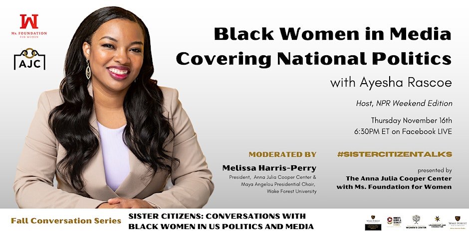 I have been waiting for this conversation all semester!  PLEASE join me on THURSDAY at 6:30PM as I talk with <a href="/ayesharascoe/">Ayesha Rascoe</a> of <a href="/NPR/">NPR</a>! #SisterCitizenTalks