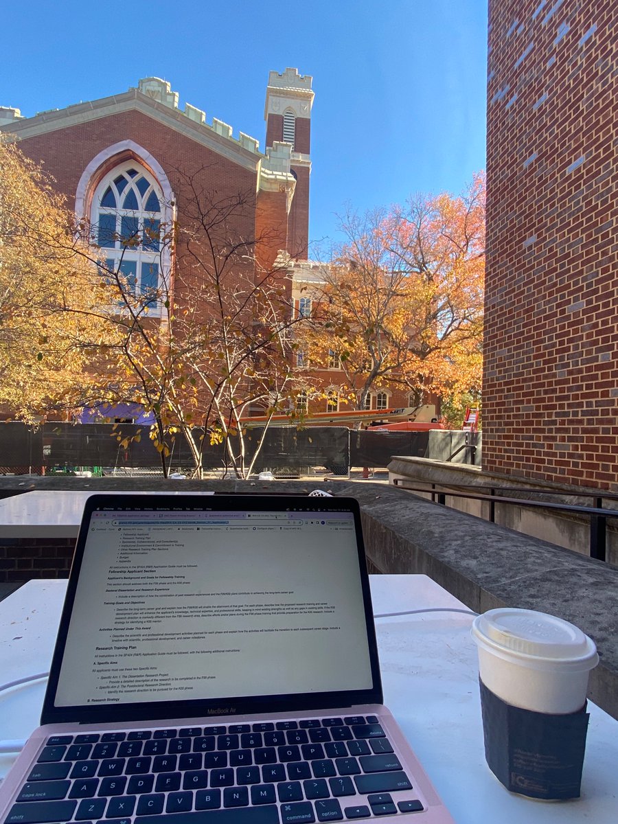 My workstation this morning (patio seating with outlets? Yes please!) Fall is the best.