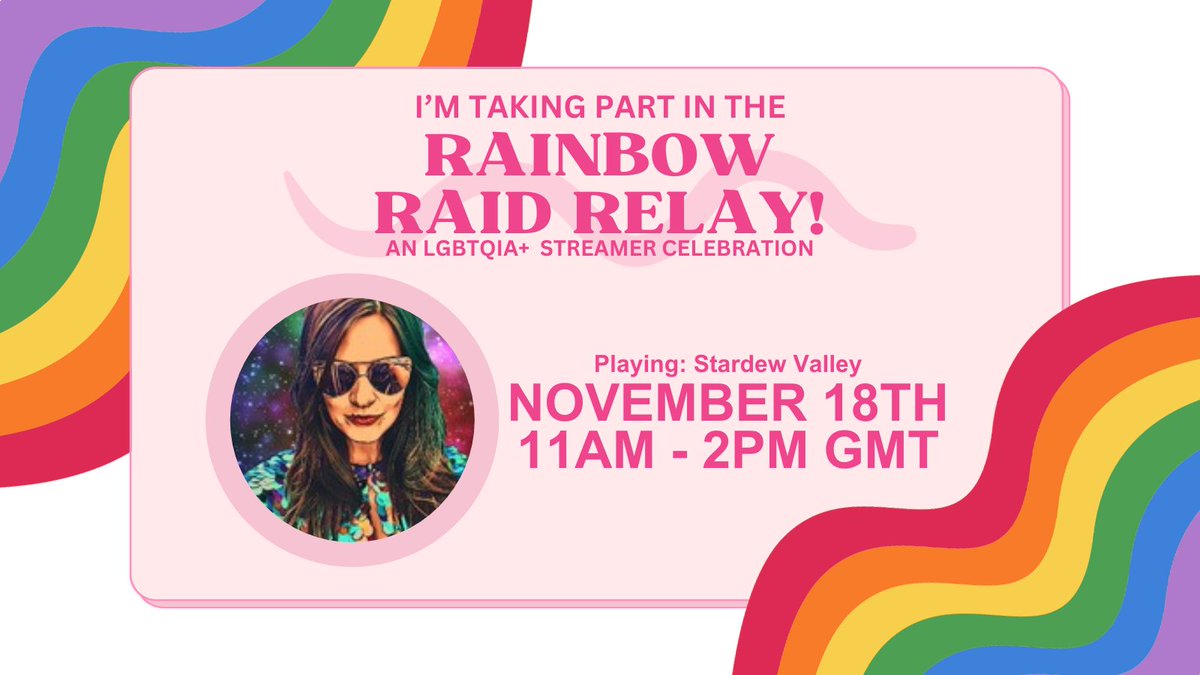 jiggly_peach's tweet photo. This Saturday 18th at 11am I'll be streaming @rStardewValley as part of the Rainbow Raid Relay on Twitch. 15 other amazing streamers will also be taking part in the relay from 11pm (GMT) Friday 17th - 11pm (GMT) Sunday 19th. Hope to see you then!
#queerstreamers #lgbtqiaplus https://t.co/ik8wPArK4X