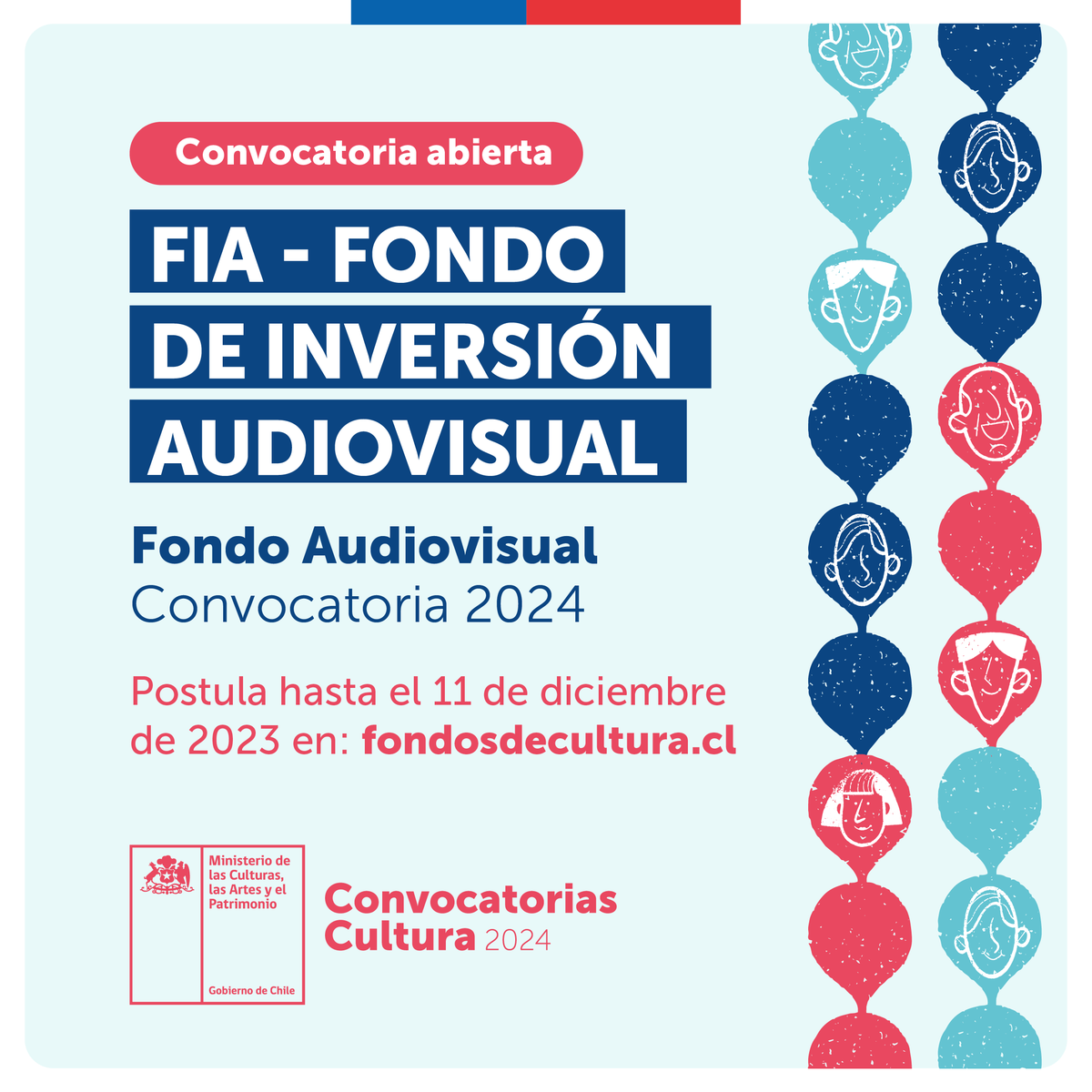 ¿Ya revisaste la Convocatoria Fondo de Inversión Audiovisual 2024?

📅Plazo para postular es hasta lunes 11 de diciembre de 2023, 17:00 hrs.

Revisa los detalles en 👉 fondosdecultura.cl/convocatoria-f…