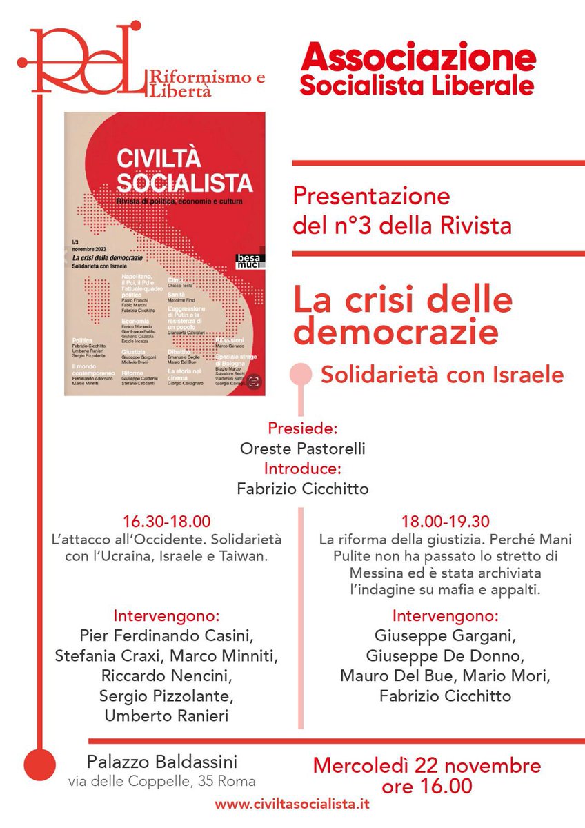 Mercoledì 22 novembre presentiamo il nuovo numero di Civiltà Socialista