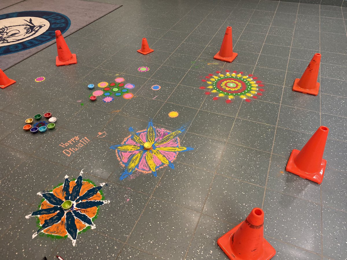 Celebrating Diwali was something I always hid as a student growing up. Having students and staff make Rangoli at <a href="/jcpshdsb/">Joshua Creek</a> helped connect me with my culture and showcase amazing student talent. Today I was the learner as Ss taught me how to create these designs. Happy Diwali!