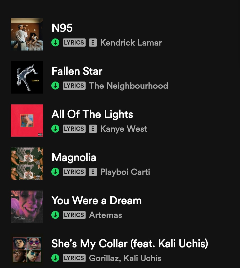 post the first 6 songs on your on repeat!!

♡♡