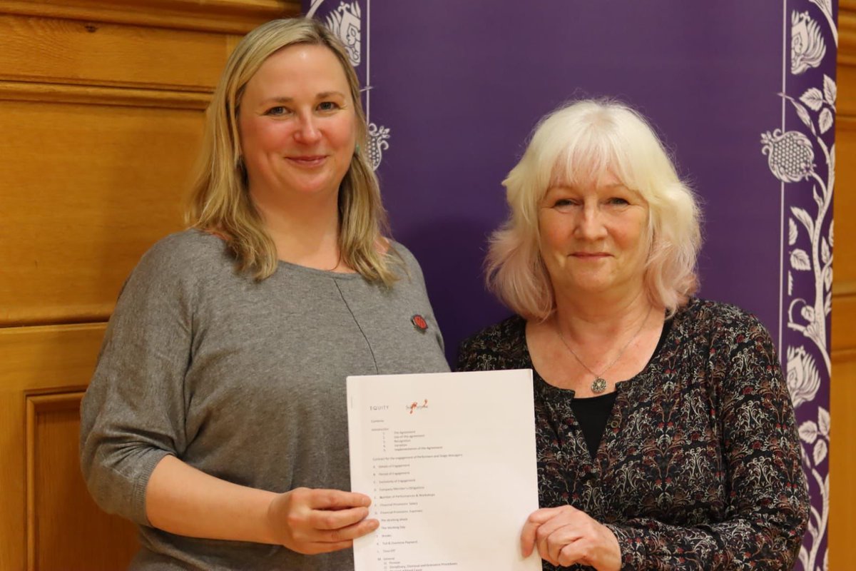 <a href="/SolePurpose_/">Sole Purpose Productions</a> and Equity signed an agreement and celebrated a new branch of the Union in West of NI on Friday. This is the first-of-a-kind in West as the agreement solidifies what Sole Purpose has always done - providing a family friendly practice of a 5-day rehearsal week.
