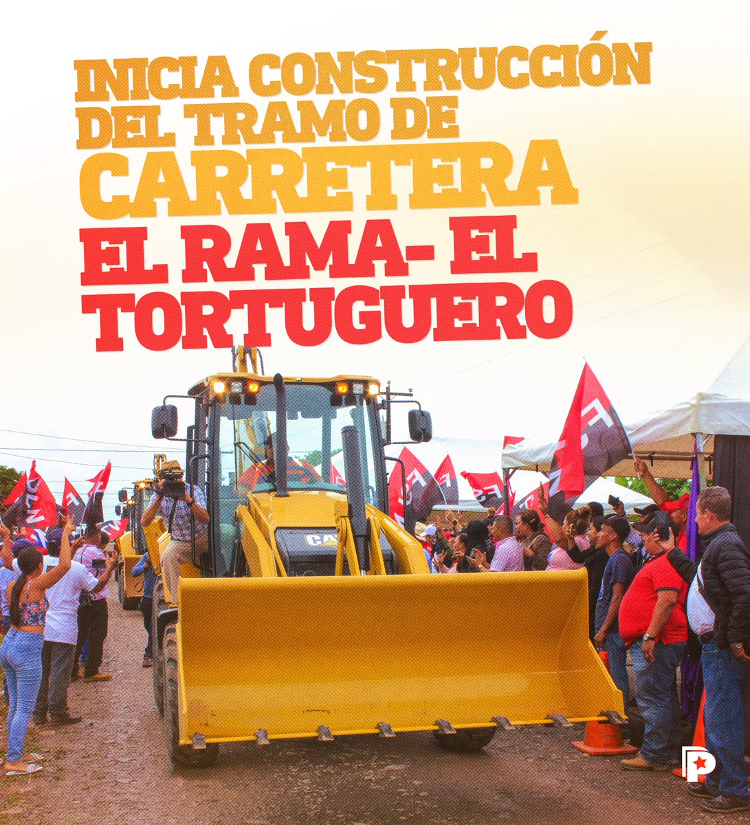 PrensaPopulr's tweet photo. Este sábado, inició la construcción 🚧 de la II Etapa de la Carretera El Rama - El Tortuguero 🛣, la cual tendrá 46 kilómetros de carretera asfaltada; esta obra significativa mejorará la calidad de vida de aproximadamente 116 mil personas en la región del Caribe. 🇳🇮👷🏻‍♂️🔴⚫👨‍👩‍👧‍👦 https://t.co/QKDrXxJi0T