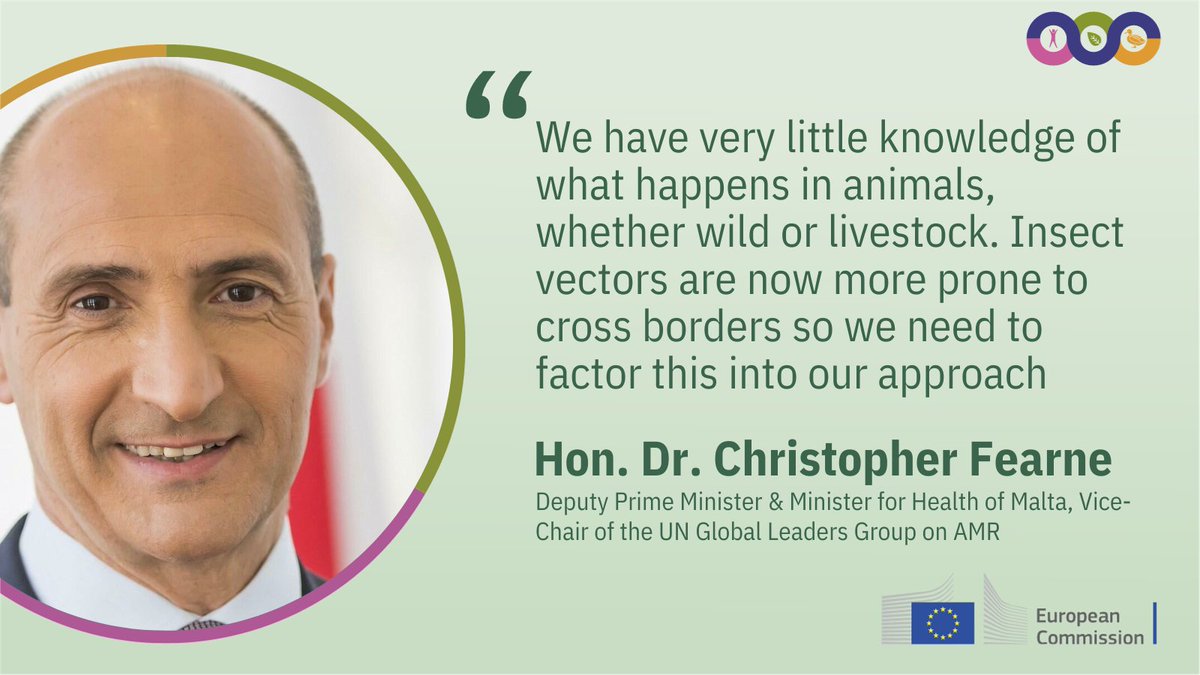 EU One Health (@eu_health) on Twitter photo "We have very little knowledge of what happens in animals, whether wild or livestock. Insect vectors are now more prone to cross borders so we need to factor this into our approach."
-<a href="/chrisfearne/">Chris Fearne</a> , Deputy Prime Minister of Malta, Vice-Chair of the UN Global Leaders Group on AMR "We have very little knowledge of what happens in animals, whether wild or livestock. Insect vectors are now more prone to cross borders so we need to factor this into our approach."
-<a href="/chrisfearne/">Chris Fearne</a> , Deputy Prime Minister of Malta, Vice-Chair of the UN Global Leaders Group on AMR