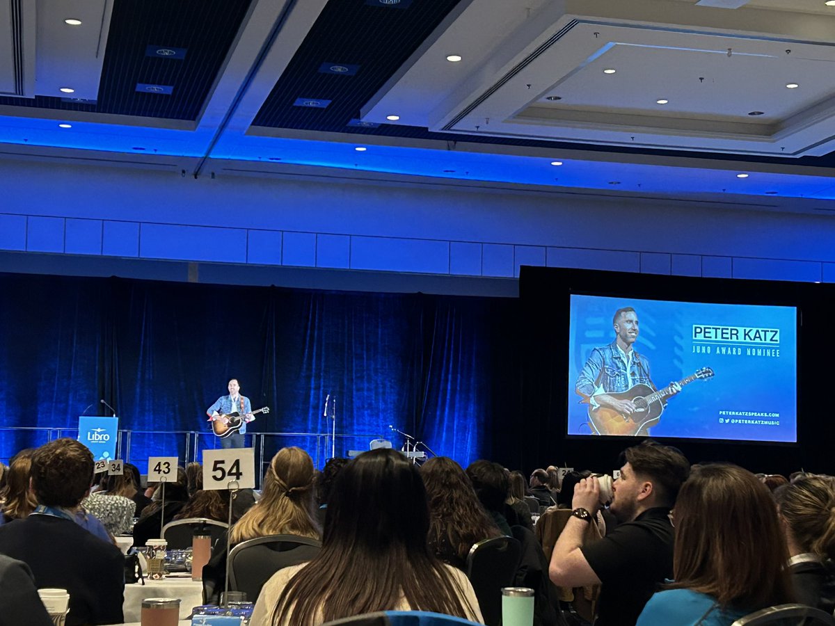 Fun and inspiring keynote from <a href="/peterkatzmusic/">Peter Katz</a>, Juno Award Nominee, at <a href="/LibroCU/">Libro Credit Union</a>’s Prosperity Day. #LibroProsperityDay23