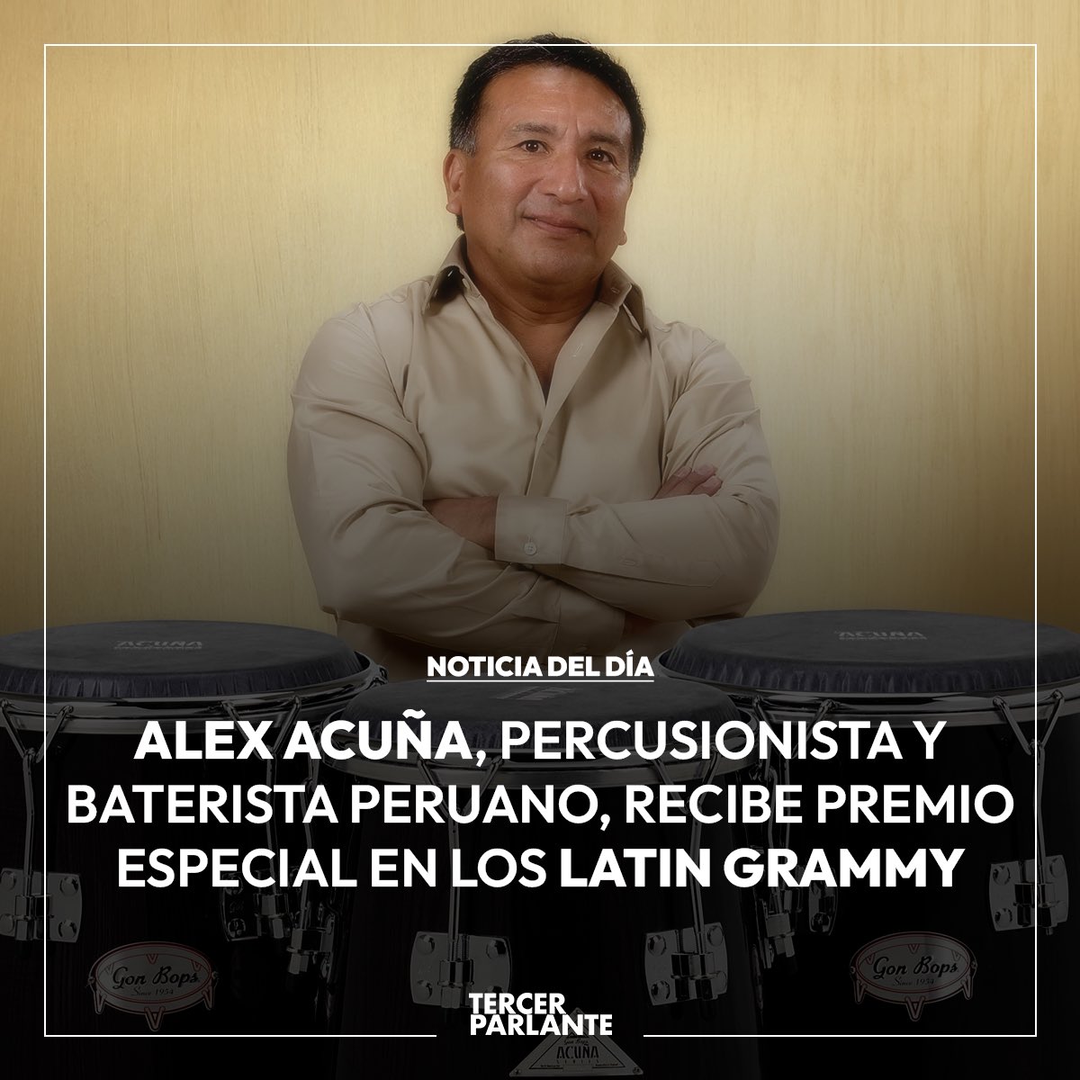 tercerparlante's tweet image. El percusionista peruano #AlexAcuña recibió un premio del Consejo Directivo de los #LatinGrammy 2023 por su destacada carrera.

Acuña, quien nació en Pativilca en 1944, ha trabajado con Elvis Presley, Paul McCartney, Carlos Santana, Diana Ross. También fue parte de Weather Report