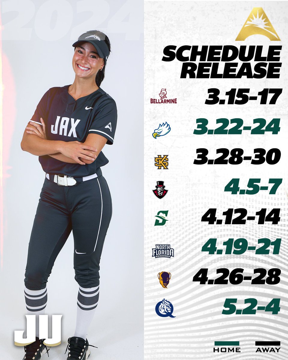 ASUN Softball๐ฅ (@asunsoftball) on Twitter photo ๐ฎ๐ฌ๐ฎ๐ฐ #๐๐ฆ๐จ๐ก๐ฆ๐ ๐๐ผ๐ป๐ณ๐ฒ๐ฟ๐ฒ๐ป๐ฐ๐ฒ ๐ฆ๐ฐ๐ต๐ฒ๐ฑ๐๐น๐ฒ - <a href="/JAX_Softball/">Jacksonville Softball ๐ฅ</a>
๐| asunsports.org/news/2023/11/1โฆ
#ASUNBuilt | #JUPhinsUp ๐ฎ๐ฌ๐ฎ๐ฐ #๐๐ฆ๐จ๐ก๐ฆ๐ ๐๐ผ๐ป๐ณ๐ฒ๐ฟ๐ฒ๐ป๐ฐ๐ฒ ๐ฆ๐ฐ๐ต๐ฒ๐ฑ๐๐น๐ฒ - <a href="/JAX_Softball/">Jacksonville Softball ๐ฅ</a>
๐| asunsports.org/news/2023/11/1โฆ
#ASUNBuilt | #JUPhinsUp