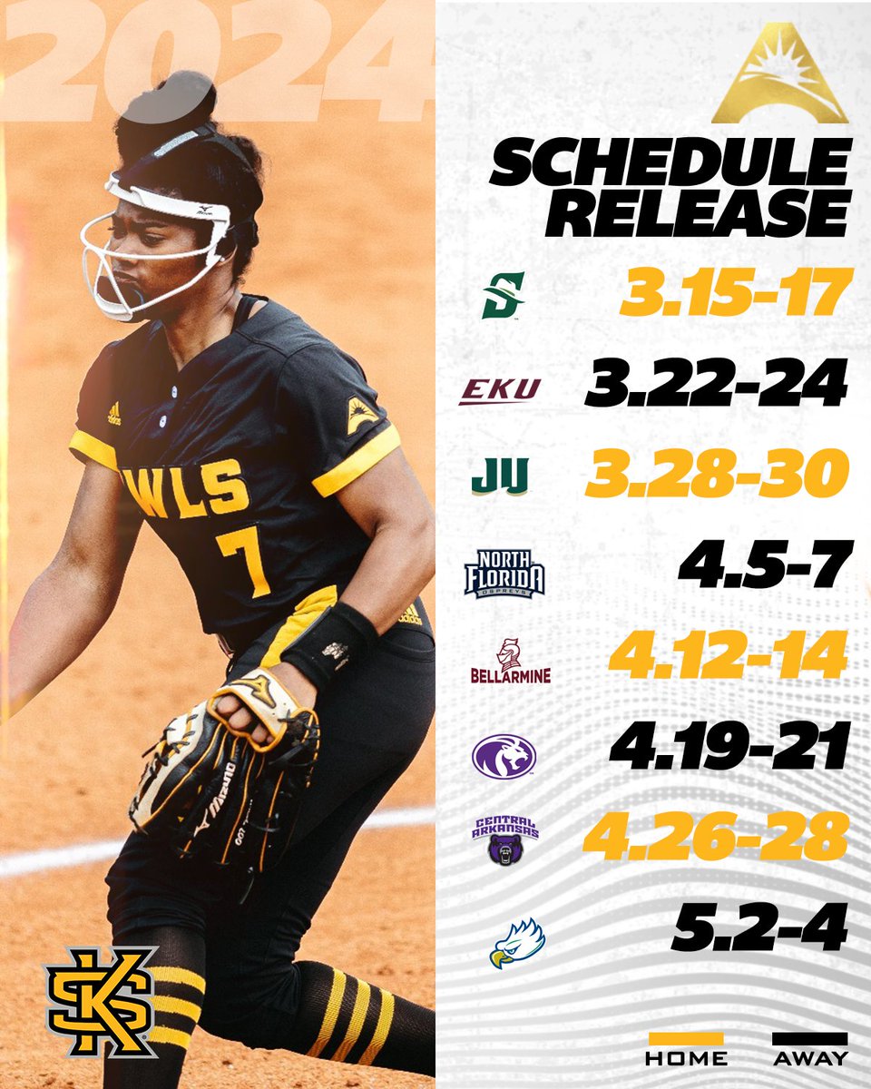 ASUN Softball๐ฅ (@asunsoftball) on Twitter photo ๐ฎ๐ฌ๐ฎ๐ฐ #๐๐ฆ๐จ๐ก๐ฆ๐ ๐๐ผ๐ป๐ณ๐ฒ๐ฟ๐ฒ๐ป๐ฐ๐ฒ ๐ฆ๐ฐ๐ต๐ฒ๐ฑ๐๐น๐ฒ - <a href="/KSUOwlsSB/">Kennesaw State Softball</a>
๐| asunsports.org/news/2023/11/1โฆ
#ASUNBuilt | #HootyHoo ๐ฎ๐ฌ๐ฎ๐ฐ #๐๐ฆ๐จ๐ก๐ฆ๐ ๐๐ผ๐ป๐ณ๐ฒ๐ฟ๐ฒ๐ป๐ฐ๐ฒ ๐ฆ๐ฐ๐ต๐ฒ๐ฑ๐๐น๐ฒ - <a href="/KSUOwlsSB/">Kennesaw State Softball</a>
๐| asunsports.org/news/2023/11/1โฆ
#ASUNBuilt | #HootyHoo