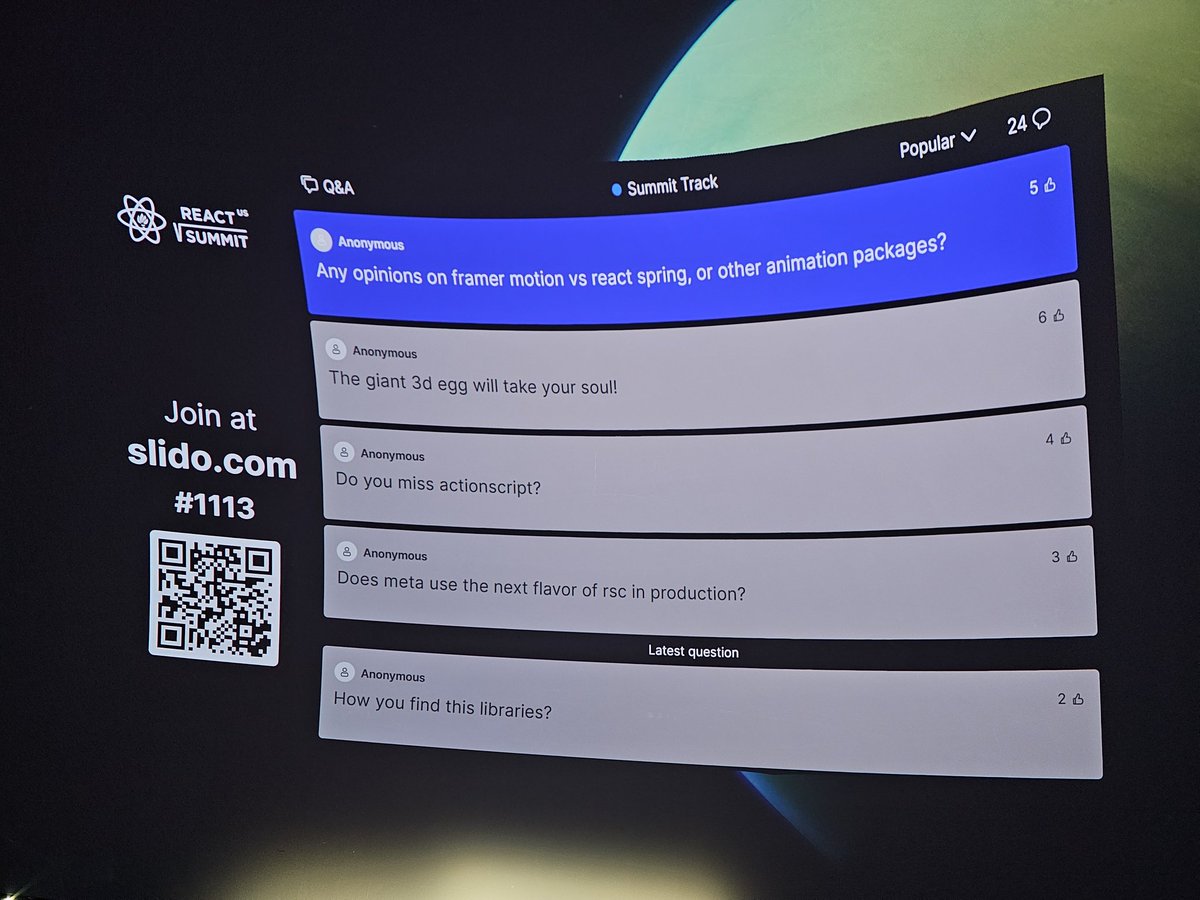 ryanmr's tweet image. At #ReactSummitUS with @JoshWComeau, adding fun and whimsy. These little animations can add so much character. I&apos;ve always wanted to build one of these little heart clickers.