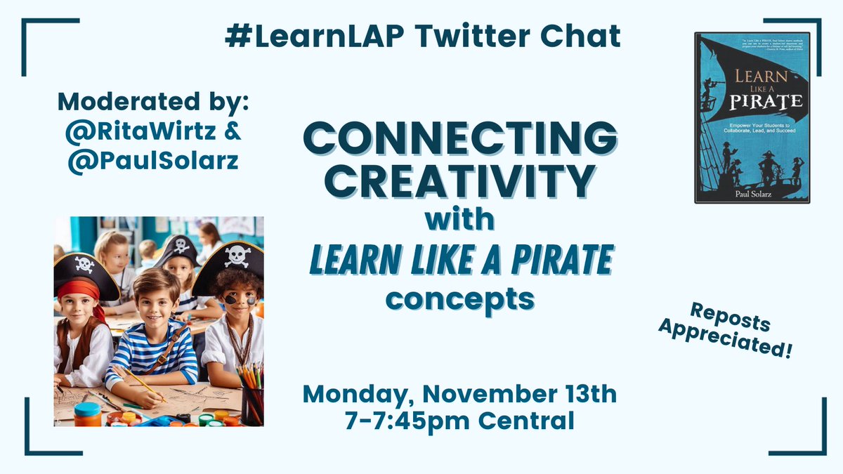 PaulSolarz's tweet photo. Please join @RitaWirtz TONIGHT at 7pm Central for #LearnLAP!
#cdnedchat #engchat #edtechchat #flipclass #masspchat #musedchat #nyedchat #teacherwellness #vachat #PSCchat #PubPriBridge #stuvoice #EdVoice #Sci4allSs #coascd #colchat #eduality #ellchat #iechat #ksedchat #luthed https://t.co/AL1kiqrCT2