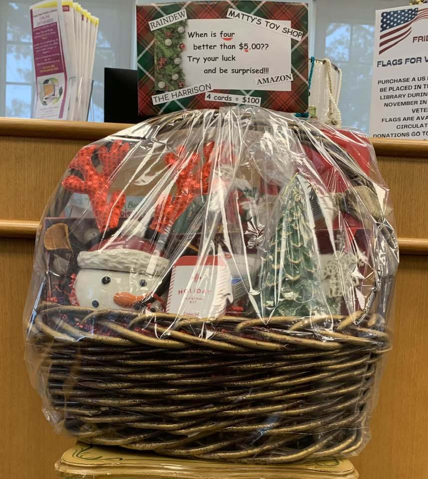 FPLibrary17's tweet image. The Friends have an amazing basket to raffle this Christmas. Take a chance on winning FOUR gift cards worth $100 plus holiday goodies. Chances are $1.00 each or 6 for $5.00. Try your luck on winning lots of holiday cheer!