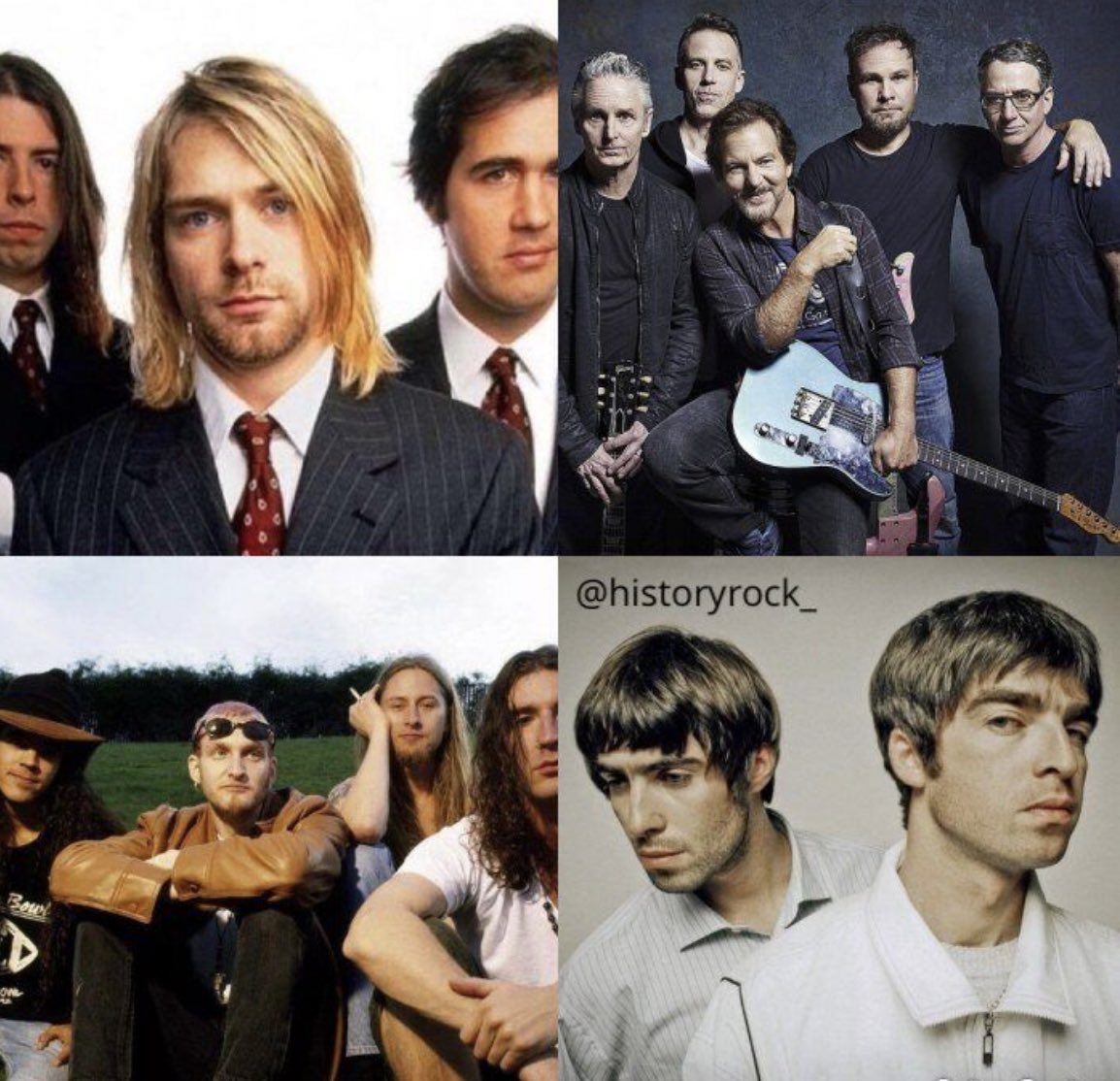 historyrock_'s tweet image. You can ONLY choose one band! 👇🏻

- Nirvana
- Pearl Jam
- Alice In Chains
- Oasis