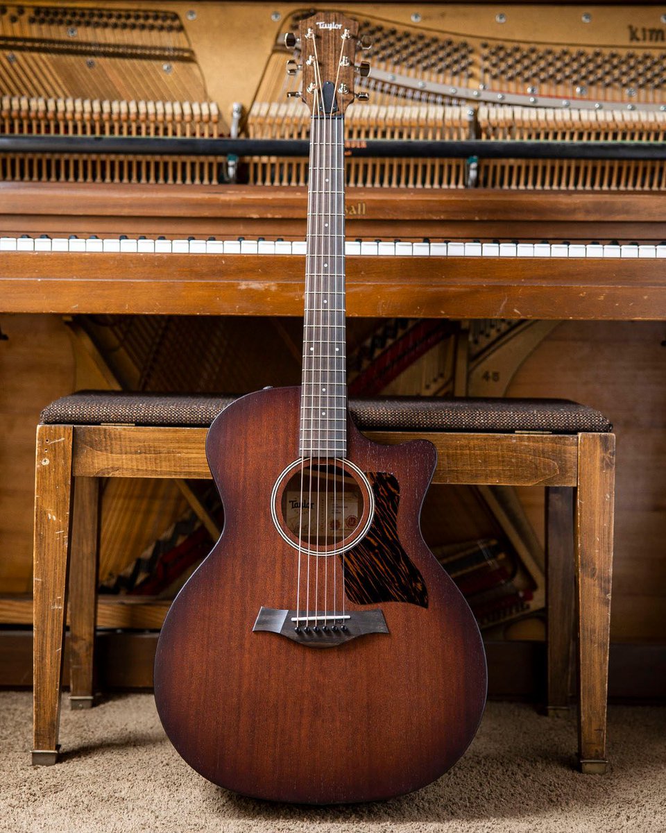 Dream team. The @taylorguitars AD24ce marries the warm mid-focused tone of mahogany and sapele with their classic Grand Auditorium body shape in this new addition to their USA-made 'American Dream' series. Check it out: bit.ly/TAD24ceGCtw
