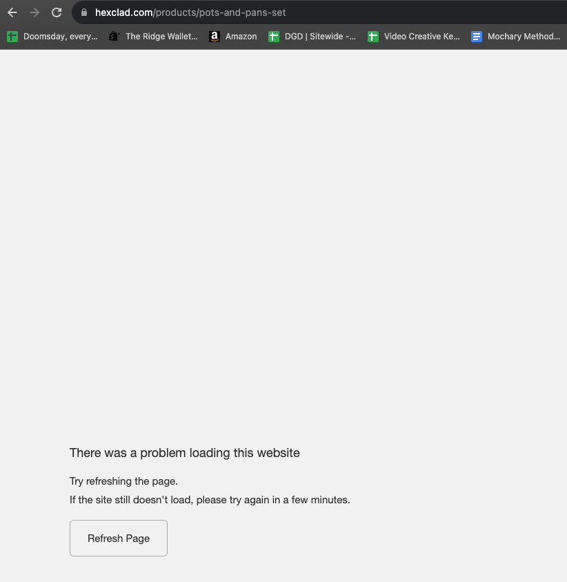 Seanfrank's tweet photo. big shopify outage? https://t.co/bXO8mAj3HR