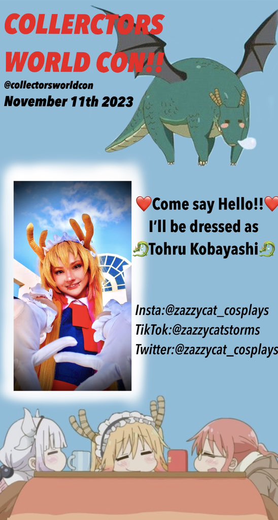 Zazzycat_Cos's tweet photo. Come say hi!!! I will be at at collectors world con on nov18th!!! ❤️#collectorsworldcon #Covention #cosplaylineup https://t.co/6qMhFAmoyf