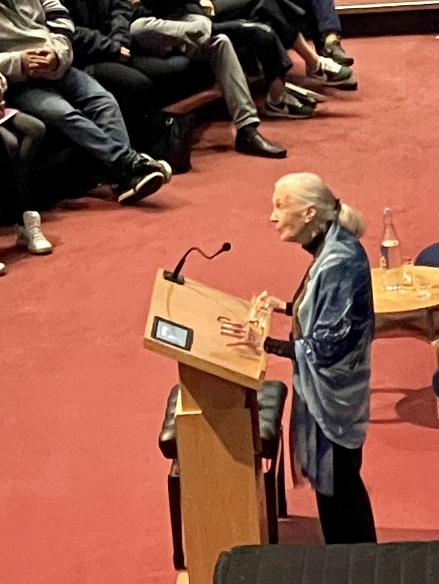 DSWordsmith's tweet image. Fabulous birthday treats, a chance to hear @Dr_jane_goodall talking about her life’s work @solsch1560 followed by Beef Wellington and a nice red cooked by @Jon00890454.