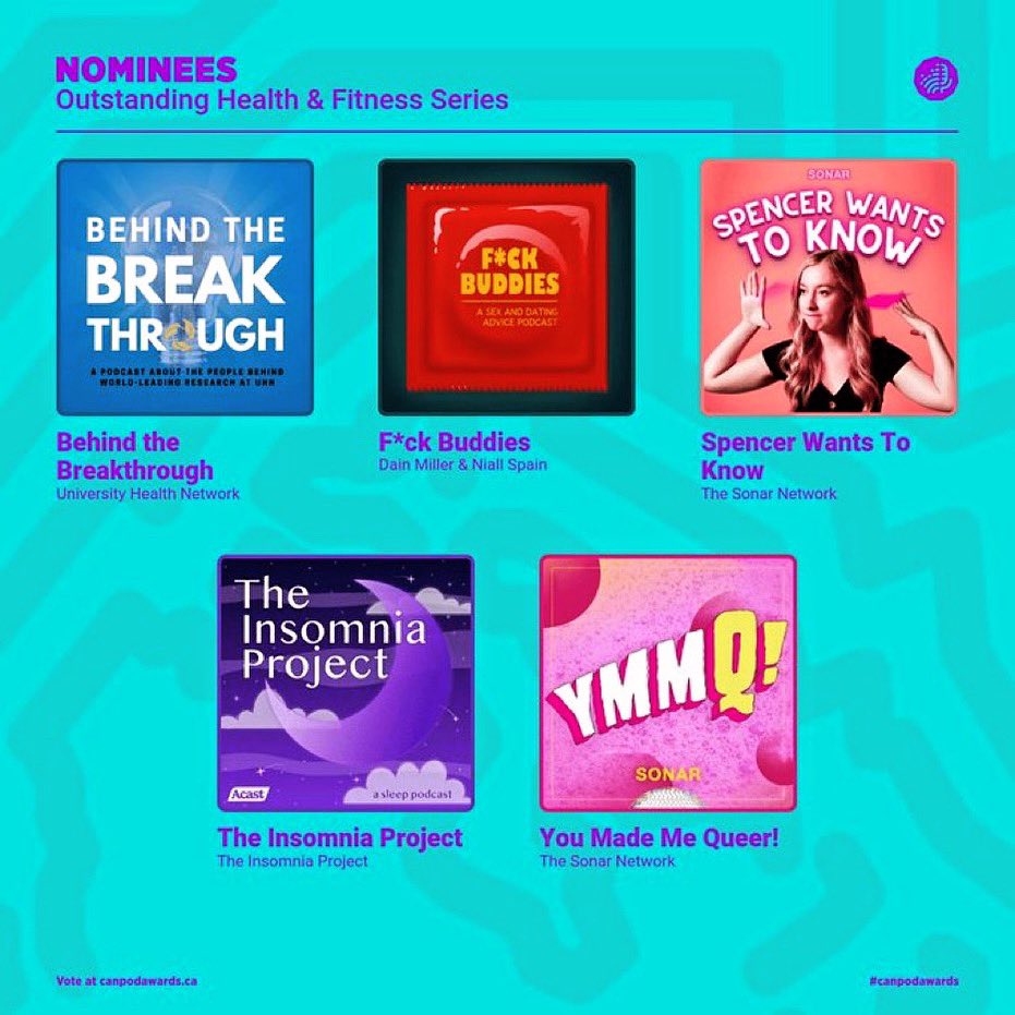 listenandsleep's tweet image. Health &amp;amp; Fitness recognition from @CanPodAwards is pretty amazing. You can find our podcast anywhere you listen to pods also @acast —Proud to be nominated in this category. 🗳️ Don’t forget to Vote #SleepHealth #CanadianPodcast #TheInsomniaProject #InsomniaCures 🎙️ 😴