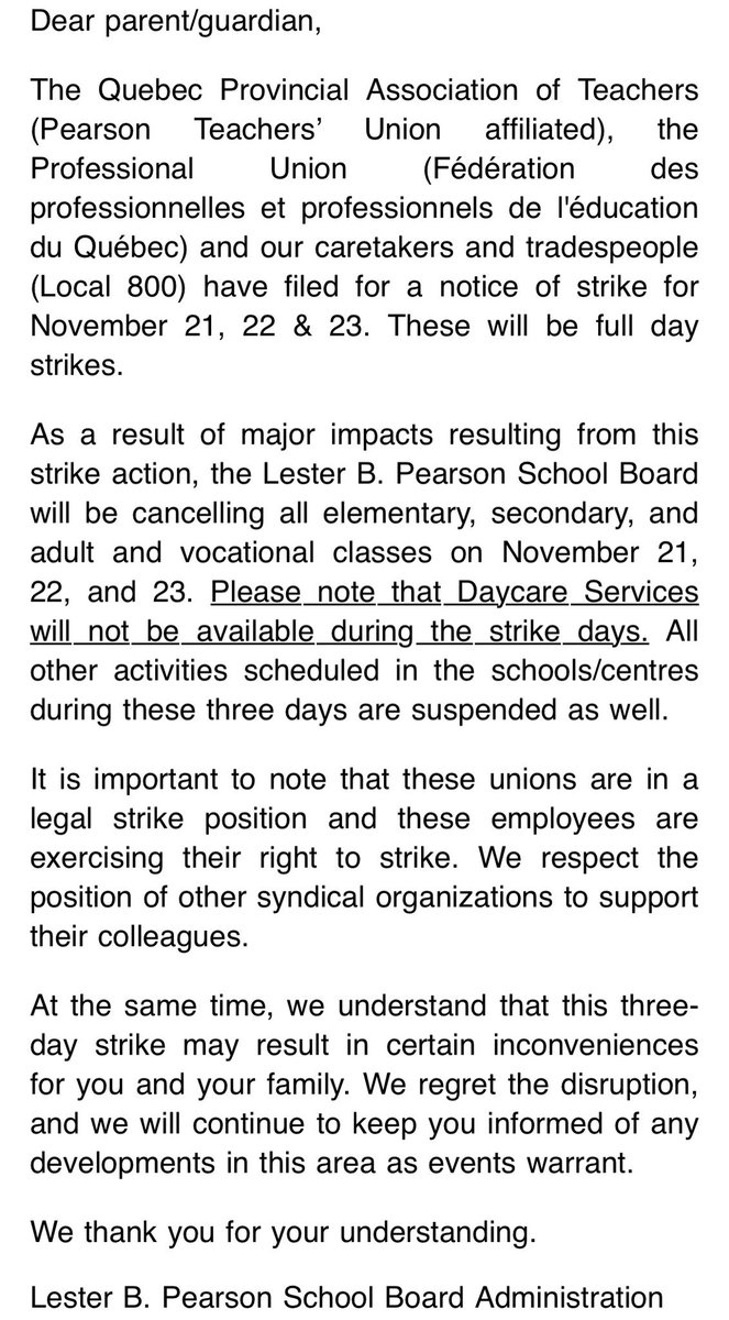 3 day strike LBPSB