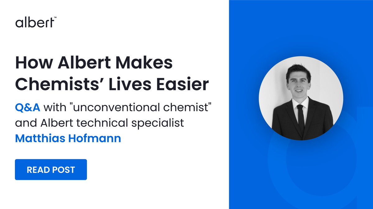 Discover why the Albert R&amp;D Platform is a game-changer for chemists 🚀
As our "unconventional chemist", Matthias Hofmann shares learnings from being on the “other side” as a #chemist in the lab, and how his passion for one source of truth for R&amp;D data led him to Albert.