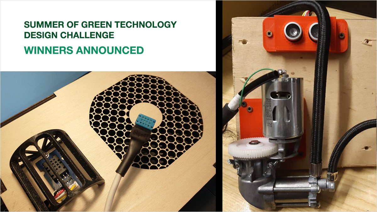 Our #SummerOfGreenTech challenge contestants created energy efficient heat reduction systems, grey water processing for the home, and more, so see the winners of this fantastic challenge! bit.ly/3ug1I84