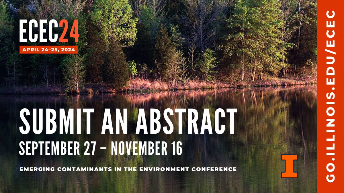 The last day to submit an abstract for the Emerging Contaminants in the Environment Conference is Thursday, Nov 16 at 11:59 pm. 

Share your research on #microplastics, #PFAS, #nutrients, #ppcps, and #emergingcontaminants #ECEC24