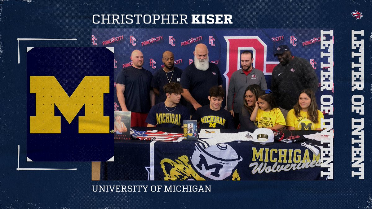 Christopher Kiser signed a letter of intent on Monday afternoon to wrestle at The University of Michigan. We are so proud of you!!