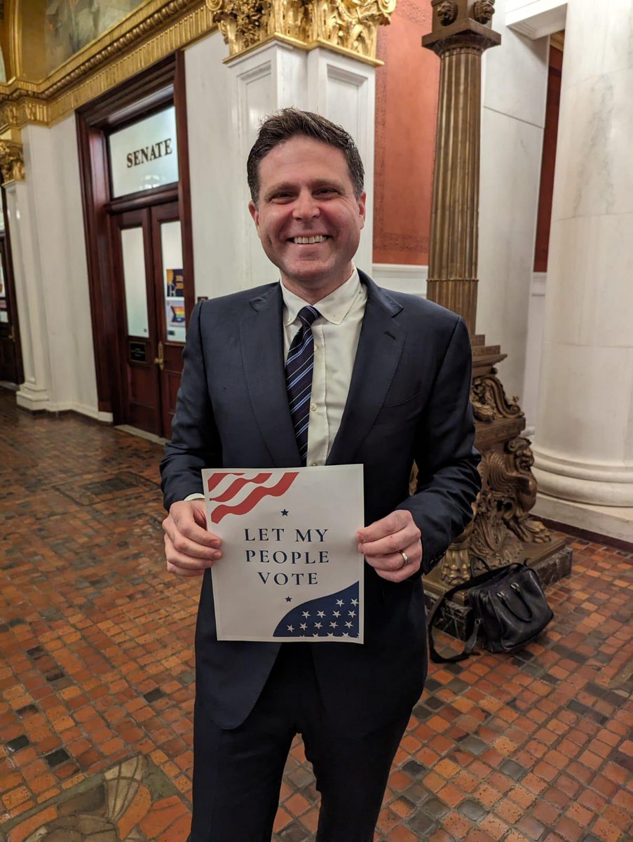 Energized by the progress this phenomenal group is making today on moving #Pennsylvania's primary election to a date that works for *all* of PA's voters. #PAStateLegislature, let's get this done! #LetMyPeopleVote