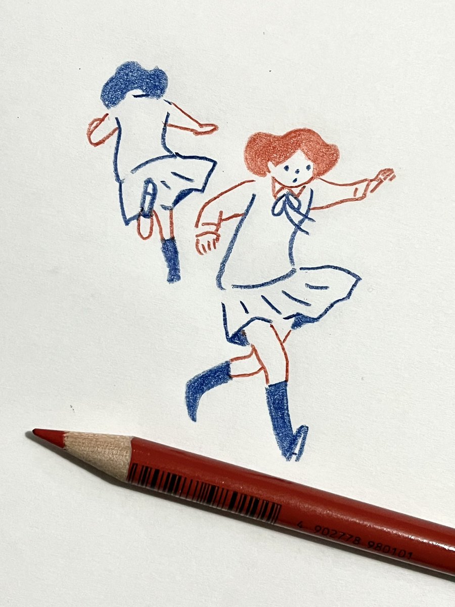 「赤青鉛筆で描いています 」|ryukuのイラスト